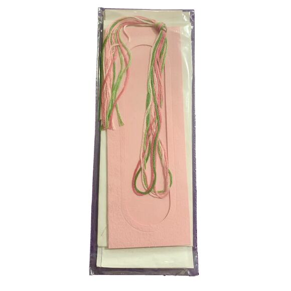 Counted Cross Stitch Kit Bookmark and Card Kit Pink Roses by Crafters Pride - Picture 5 of 5